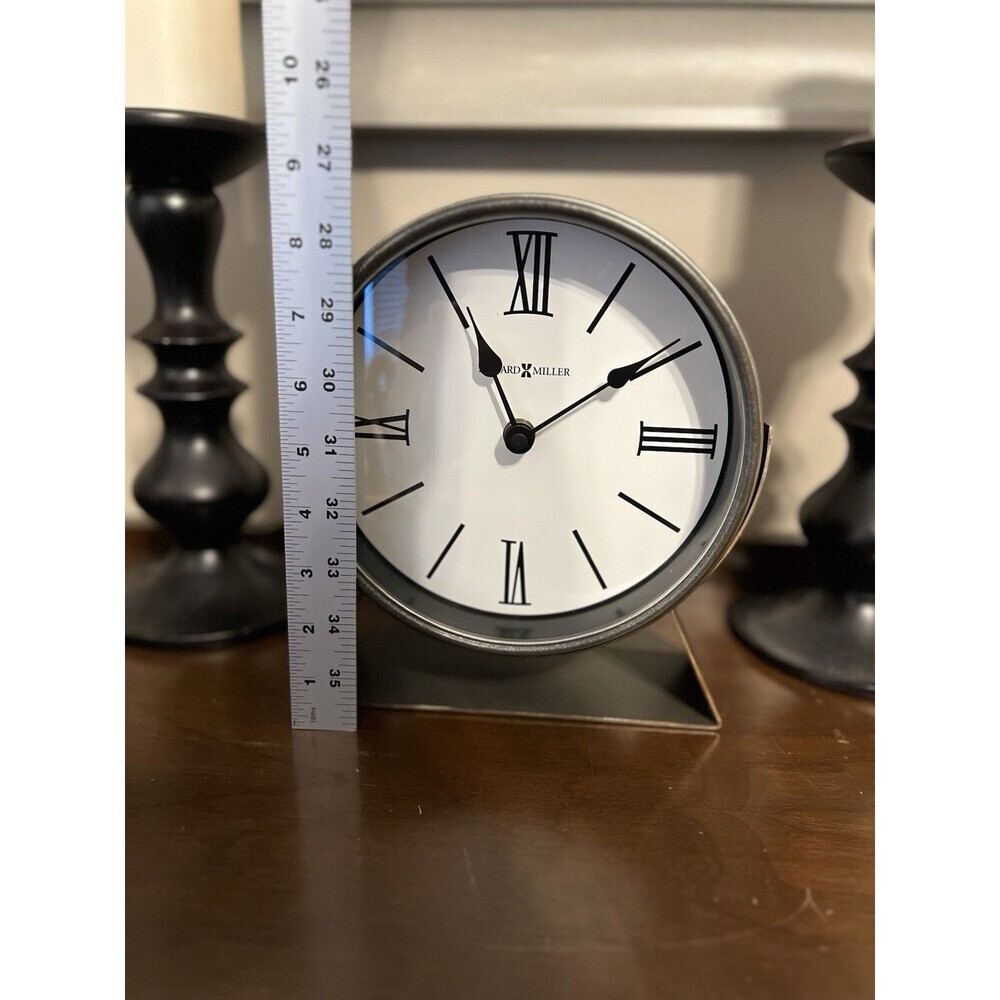 Howard Miller Table Accent Clock Round Mantle Swivel Roman Numberals Quality - Picture 8 of 9